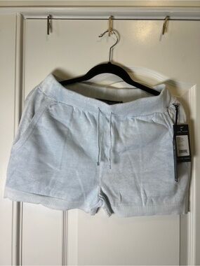 blanc noir White Cotton Terry Athletic Shorts with Drawstring